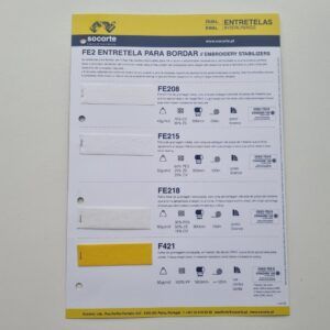 Cartaz Amostras Entretelas Bordar