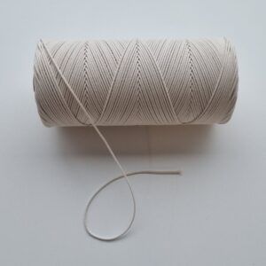 Cordão Redondo Entrançado Algodão FIno Cru