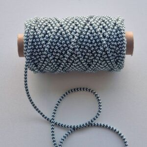 Cordão Multicolor W 3mm 6 Cordão Entrançado Multicolor W Verde/Branco